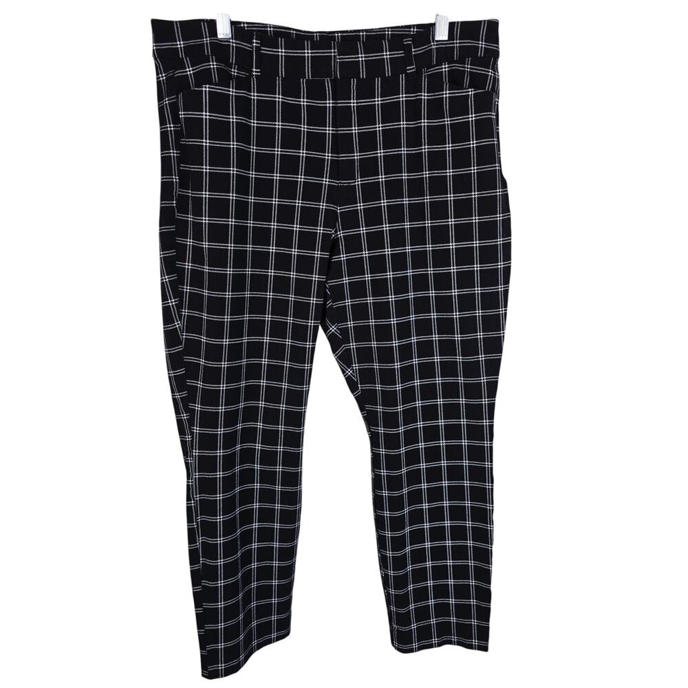 Old Navy High Rise Smooth Pockets Pixie Black White Checkered Women's Pants 16